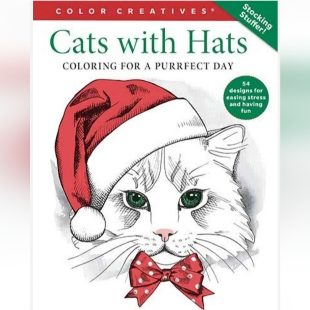 🆕 Cats with Hats Color Creatives Coloring Book for a Perfect Day 2022, New